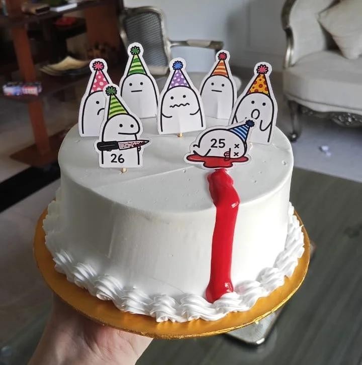 Personalised birthday cake with custom character decorations