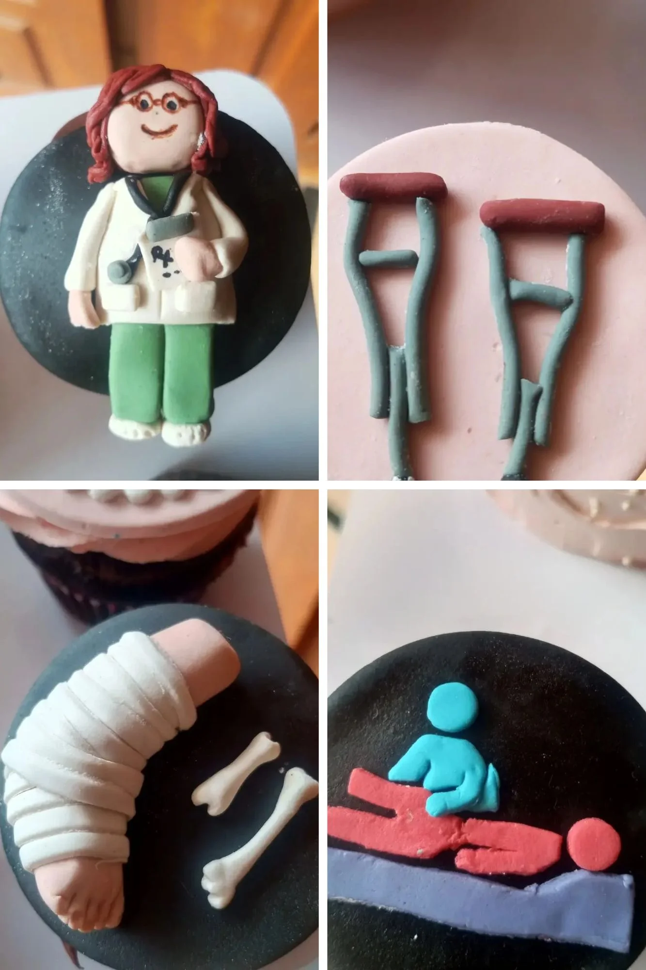 Fondant cake toppers for doctor themed cake