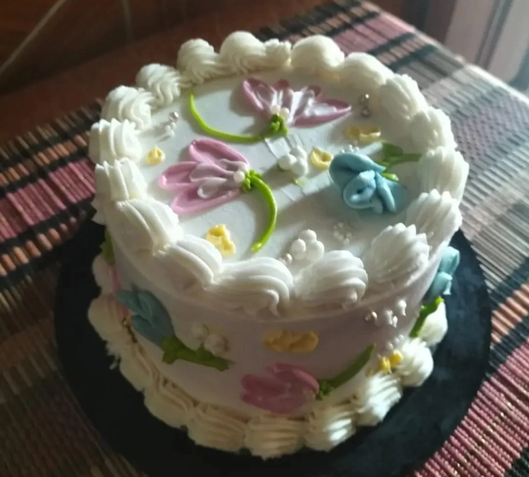 Cute bento cake prepared as a gift