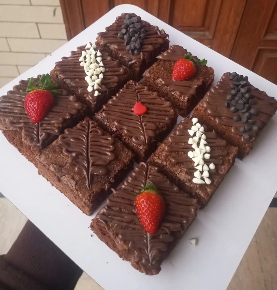 Rich chocolate brownies baked fresh in Lahore